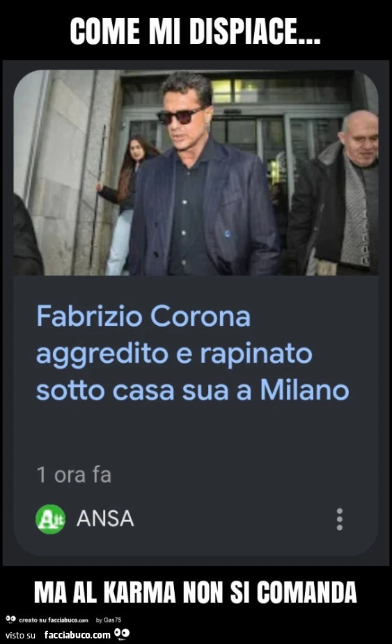 Come mi dispiace&hellip; ma al karma non si comanda