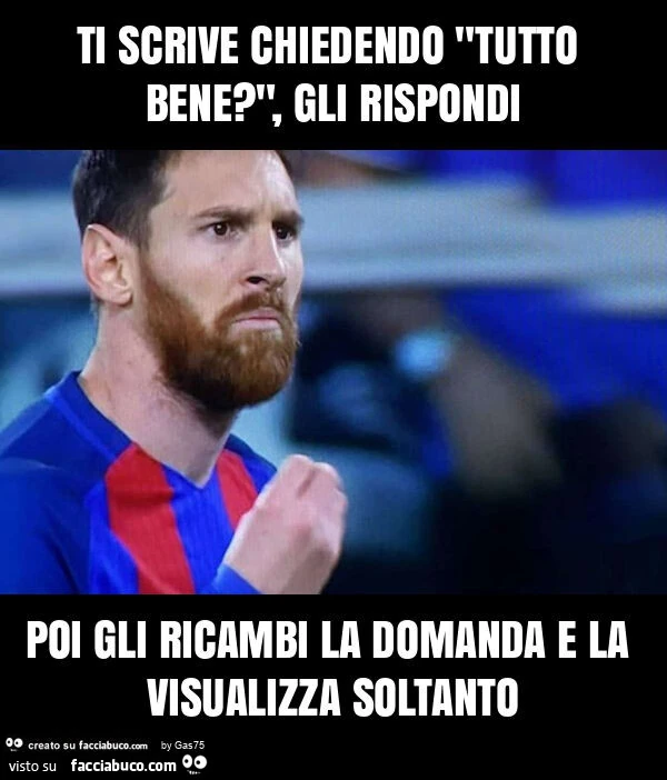Ti scrive chiedendo "tutto bene? ", Gli rispondi poi gli ricambi la domanda e la visualizza soltanto