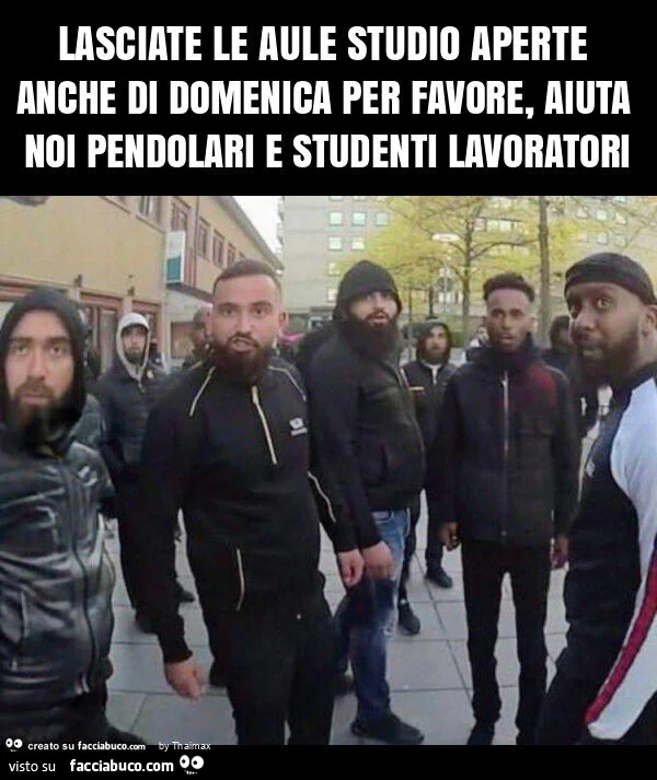 Lasciate le aule studio aperte anche di domenica per favore, aiuta noi pendolari e studenti lavoratori