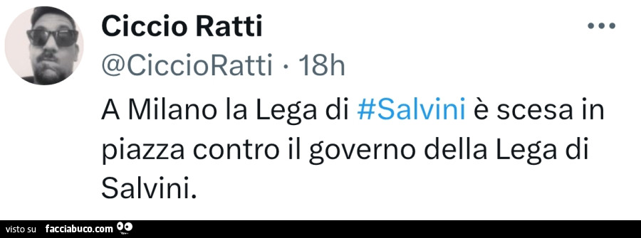 A milano la lega di salvini è scesa in piazza contro il governo della lega di salvini