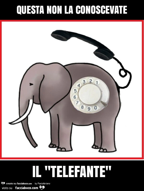Questa non la conoscevate il "telefante"