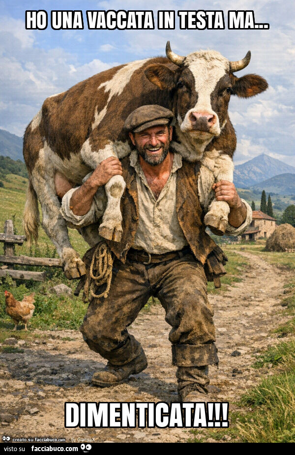Ho una vaccata in testa ma&hellip; dimenticata