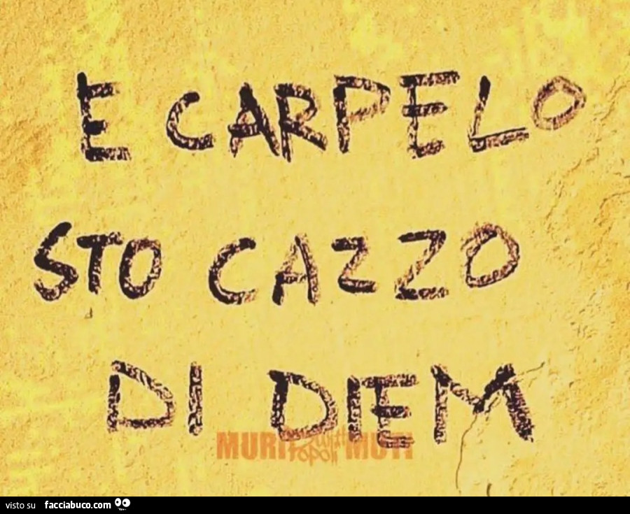 E carpelo sto cazzo di diem