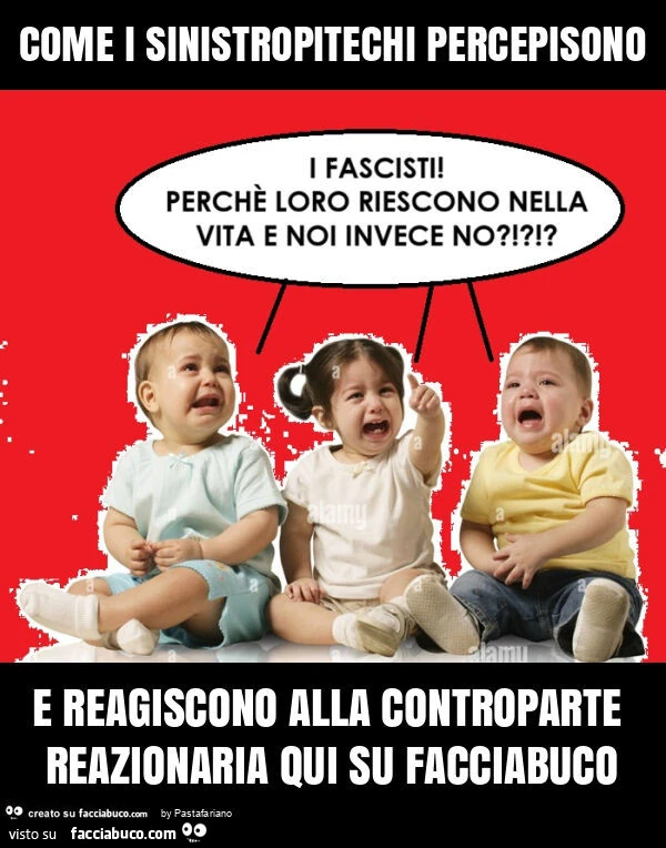 Come i sinistropitechi percepisono e reagiscono alla controparte reazionaria qui su facciabuco