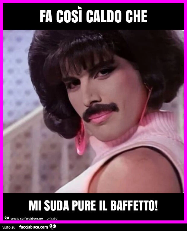 Fa così caldo che mi suda pure il baffetto