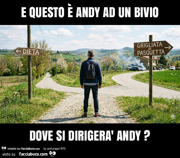 E questo è andy ad un bivio dove si dirigerà andy?