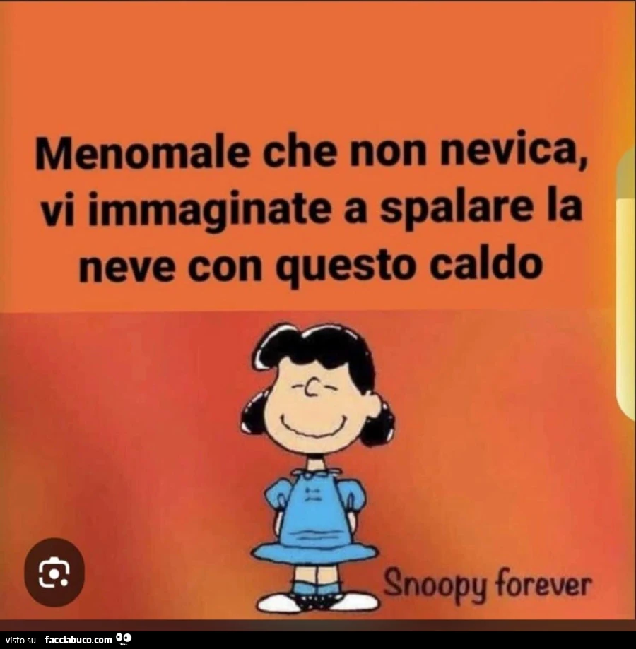 Menomale che non nevica, vi immaginate a spalare la neve con questo caldo