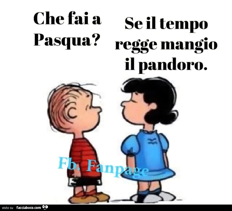 Che fai a pasqua? Se il tempo regge mangio il pandoro