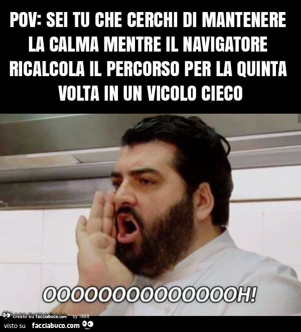 Pov: sei tu che cerchi di mantenere la calma mentre il navigatore ricalcola il percorso per la quinta volta in un vicolo cieco