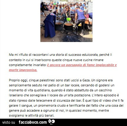 Ma mi rifiuto di raccontarvi ura storia di successa edulcorata, perché il contesto in cui si inseriscoro queste cinque nuove cucine rimane completamente invariato