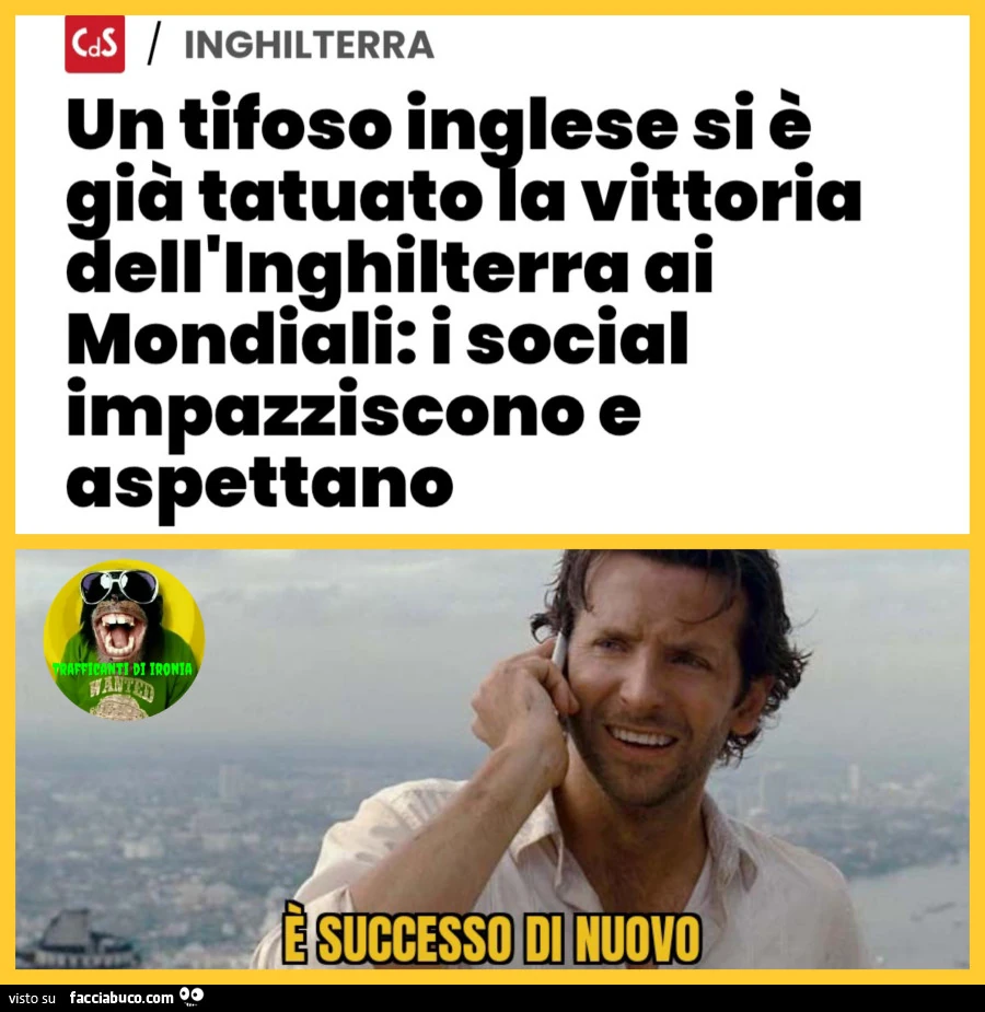 Un tifoso inglese si è già tatuato la vittoria dell'Inghilterra