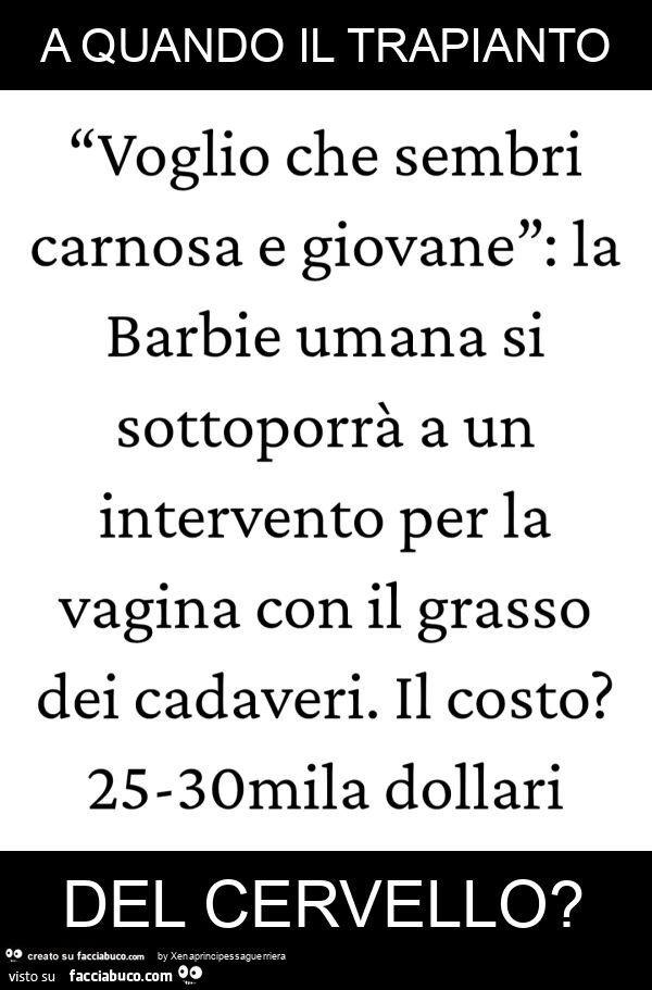 A quando il trapianto del cervello?