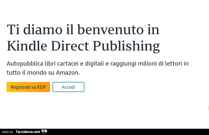 Ti diamo il benvenuto in kindle direct publishing
