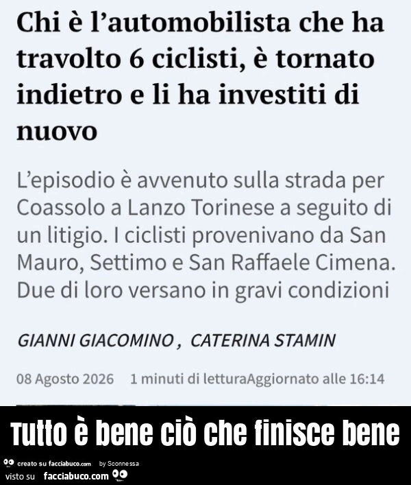 Tutto è bene ciò che finisce bene
