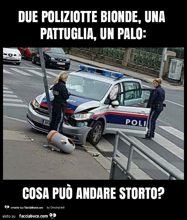 Due poliziotte bionde, una pattuglia, un palo: cosa può andare storto?