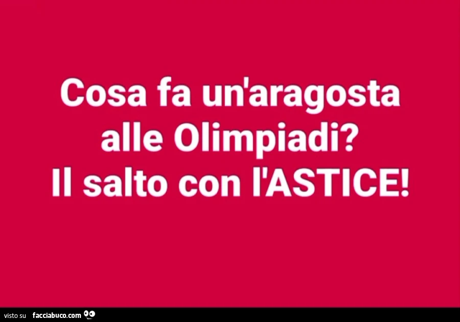 Cosa fa un'aragosta alle olimpiadi? Il salto con l'astice