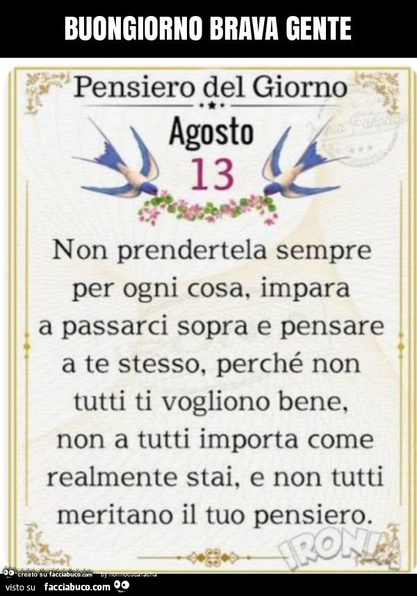 Buongiorno brava gente