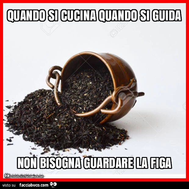 Quando si cucina quando si guida non bisogna guardare la figa