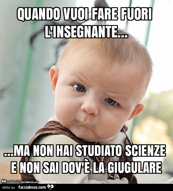 Quando vuoi fare fuori l'insegnante&hellip; ma non hai studiato scienze e non sai dov'è la giugulare