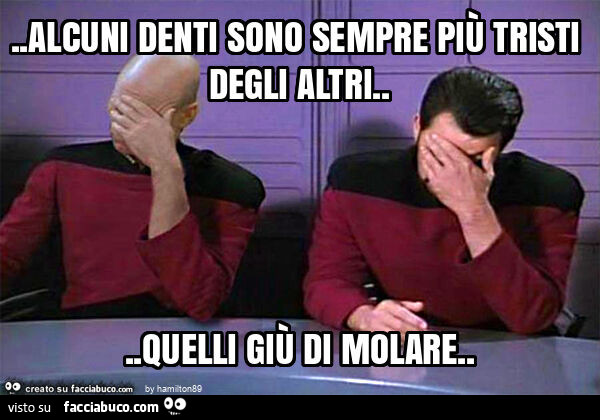 Alcuni denti sono sempre più tristi degli altri&hellip; quelli giù di molare