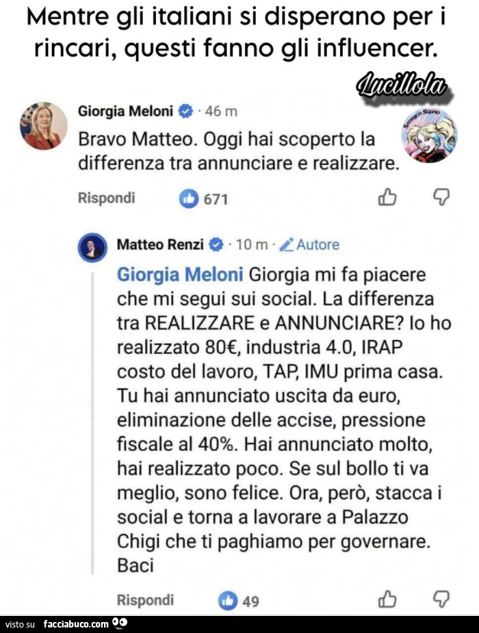 Mentre gli italiani si disperano per i rincari, questi fanno gli influencer