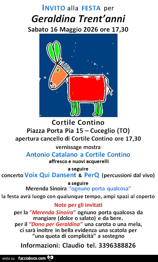Invito alla festa per geraldina trent'anni