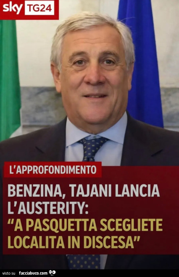 Sky TG24 L'APPROFONDIMENTO BENZINA TAJANI LANCIA L'AUSTERITY A PASQUETTA SCEGLIETE LOCALITA IN DISCESA
