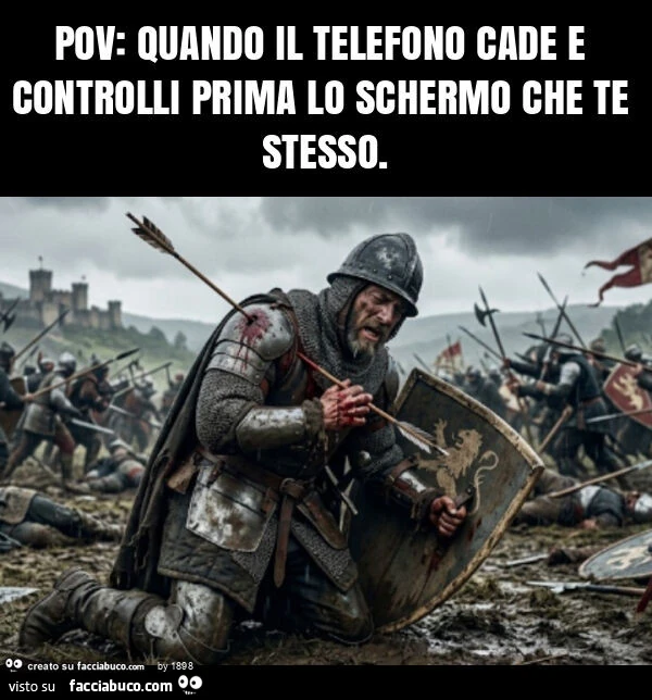 Pov: quando il telefono cade e controlli prima lo schermo che te stesso