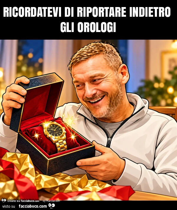 Ricordatevi di riportare indietro gli orologi