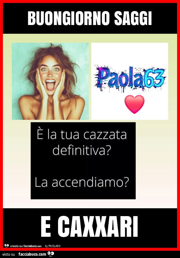 Buongiorno saggi e caxxari