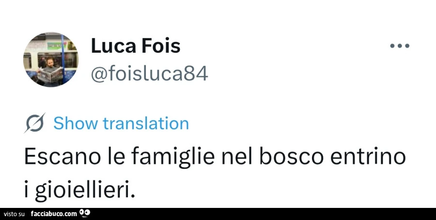 Escano le famiglie nel bosco entrino i gioiellieri