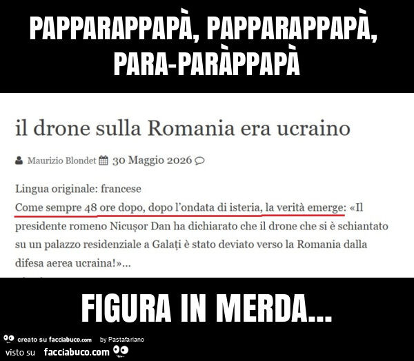 Papparappapà, papparappapà, para-paràppapà figura in merda