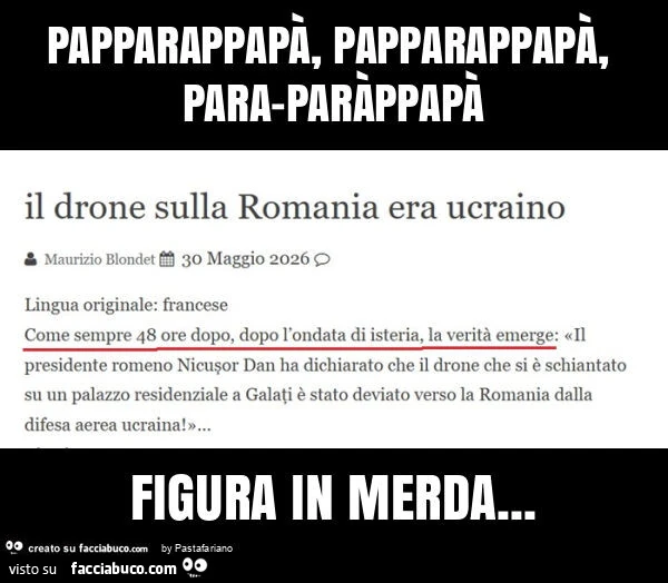 Papparappapà, papparappapà, para-paràppapà figura in merda