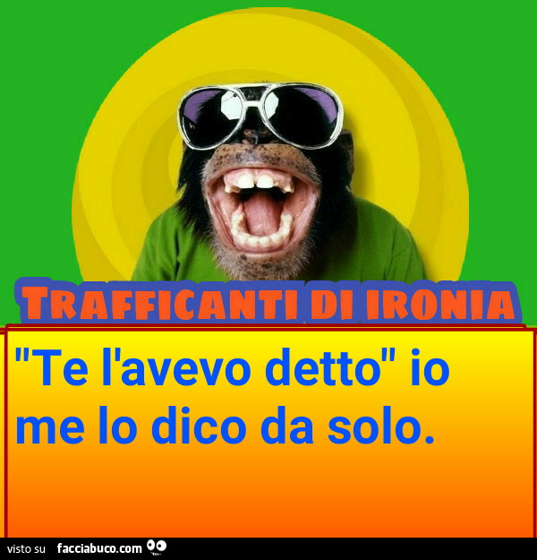 Te l'avevo detto io me lo dico da solo