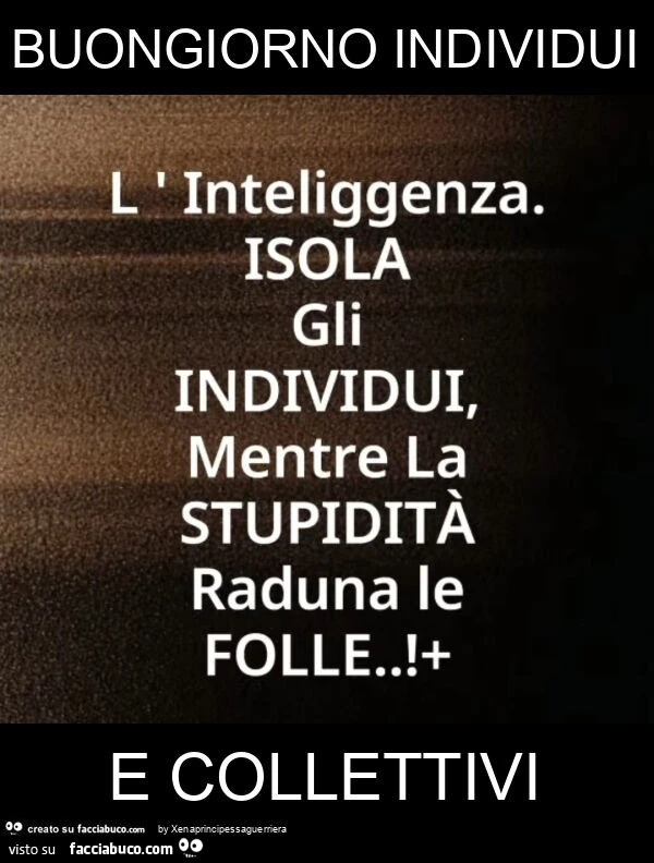 Buongiorno individui e collettivi