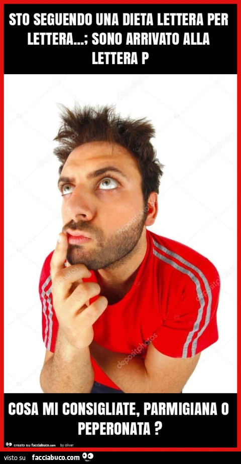 Sto seguendo una dieta lettera per lettera&hellip; ; sono arrivato alla lettera p cosa mi consigliate, parmigiana o peperonata?