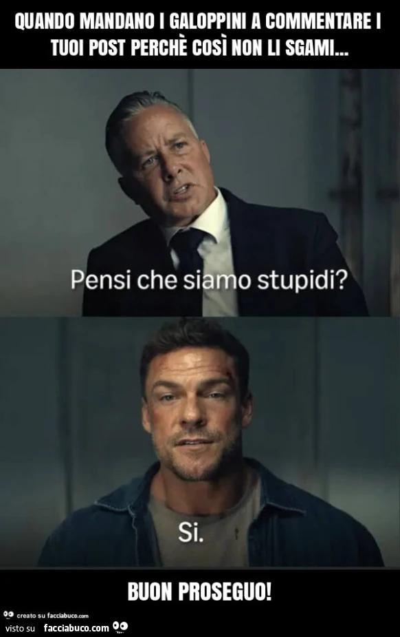 Quando mandano i galoppini a commentare i tuoi post perchè così non li sgami&hellip; buon proseguo