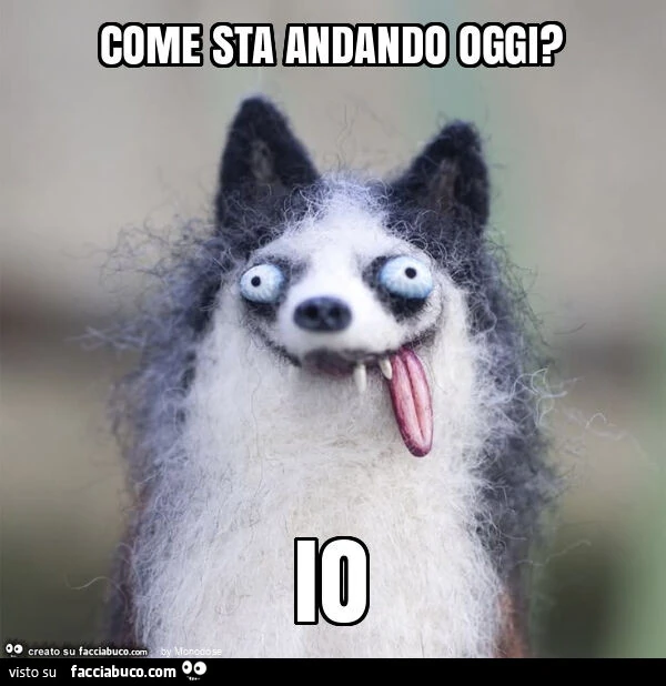 Come sta andando oggi? Io