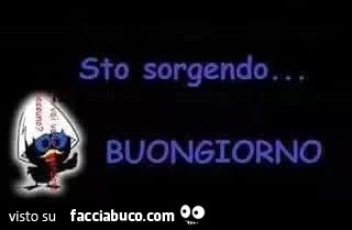 Sto sorgendo&hellip; buongiorno