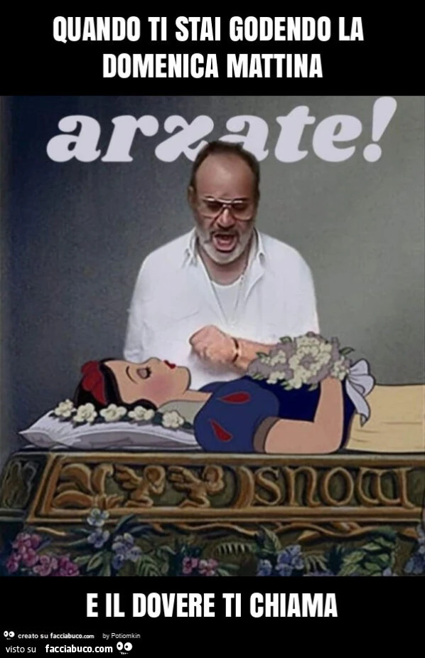 Quando ti stai godendo la domenica mattina e il dovere ti chiama