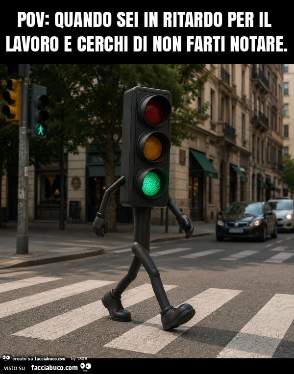 Pov: quando sei in ritardo per il lavoro e cerchi di non farti notare