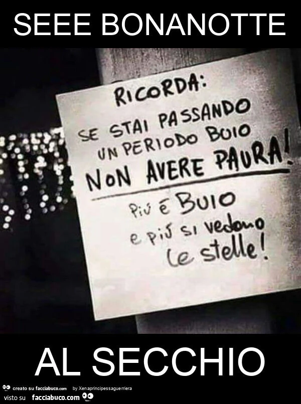 Seee bonanotte al secchio