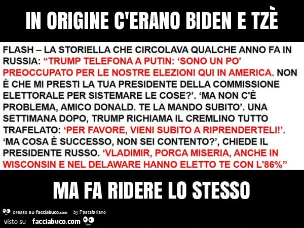 In origine c'erano biden e tzè ma fa ridere lo stesso