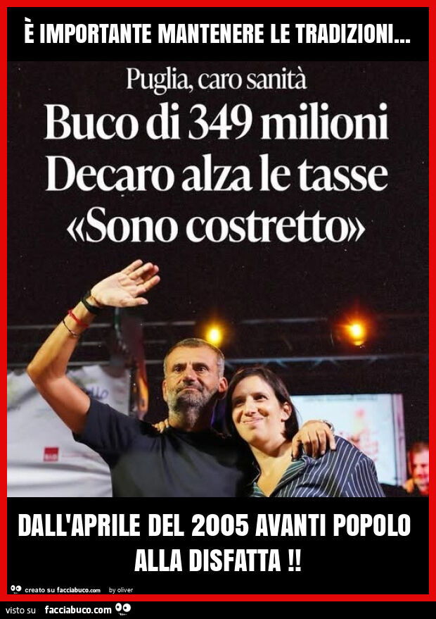 È importante mantenere le tradizioni&hellip; dall'aprile del 2005 avanti popolo alla disfatta