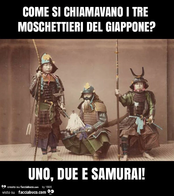 Come si chiamavano i tre moschettieri del giappone? Uno, due e samurai