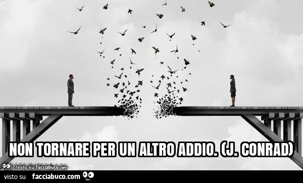 Non tornare per un altro addio. (J. Conrad)