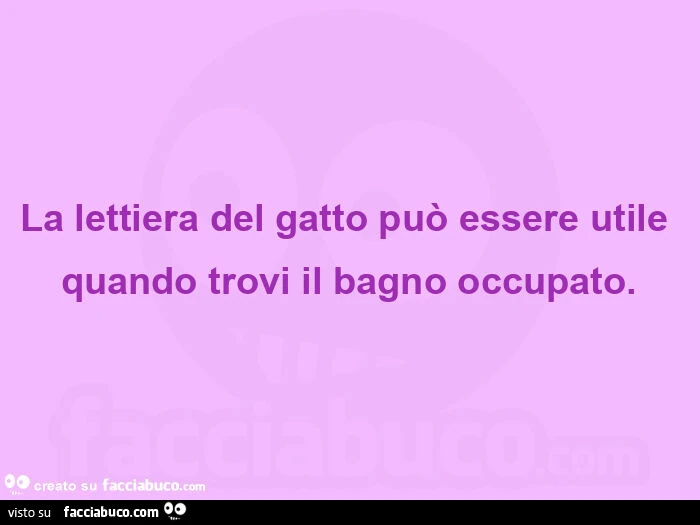 La lettiera del gatto può essere utile quando trovi il bagno occupato