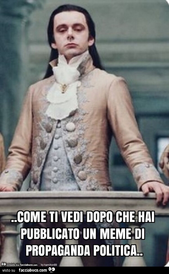 Come ti vedi dopo che hai pubblicato un meme di propaganda politica