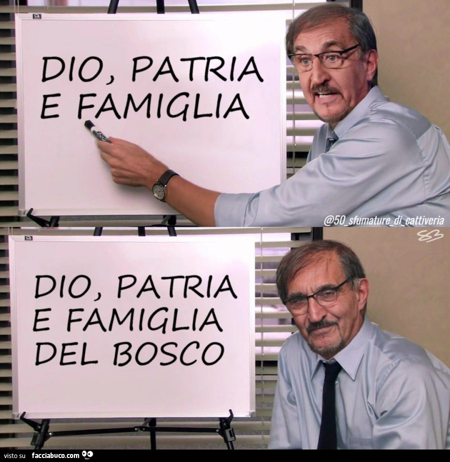 Dio, patria e famiglia del bosco