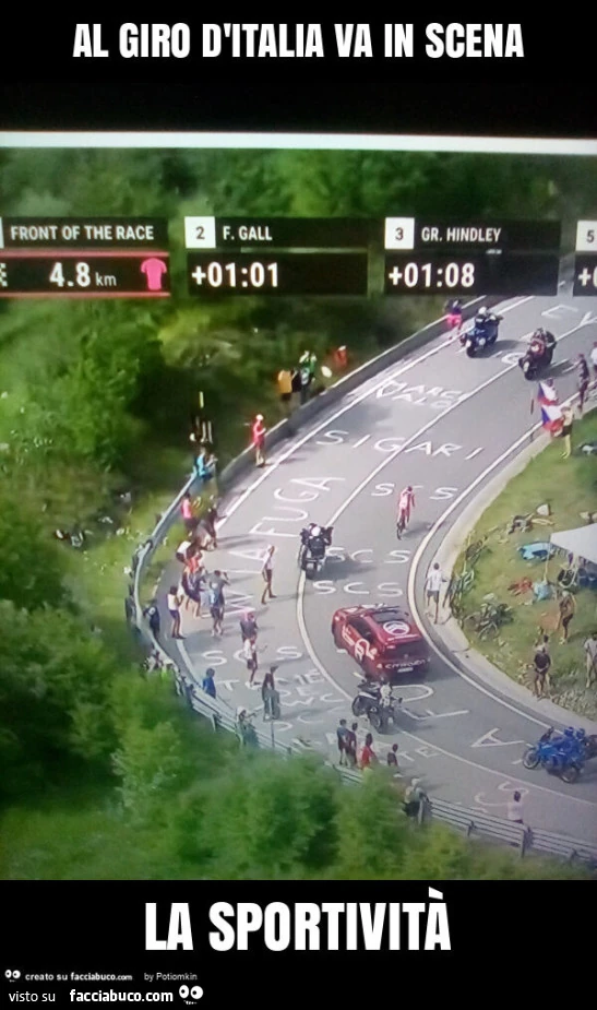 Al giro d'italia va in scena la sportività
